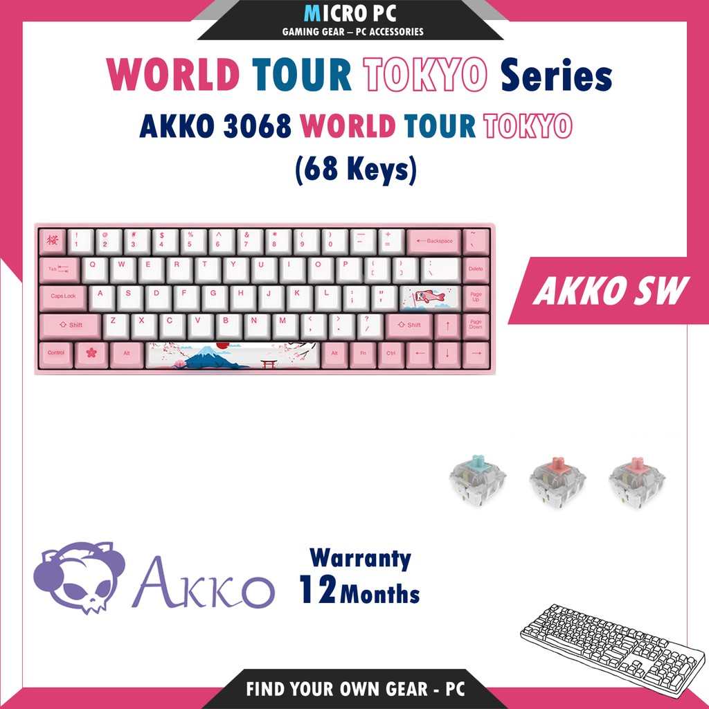 Bàn Phím Cơ🎮FREESHIP🎮 AKKO 3068 / 3084 / 3087 / 3108  World Tour Tokyo - Hàng chính hãng BH 12 Tháng