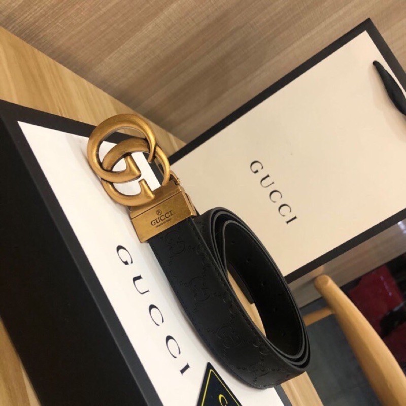 thắt lưng da thời trang cao cấp khoá chữ G đôi hai mặt gucci Gc GG