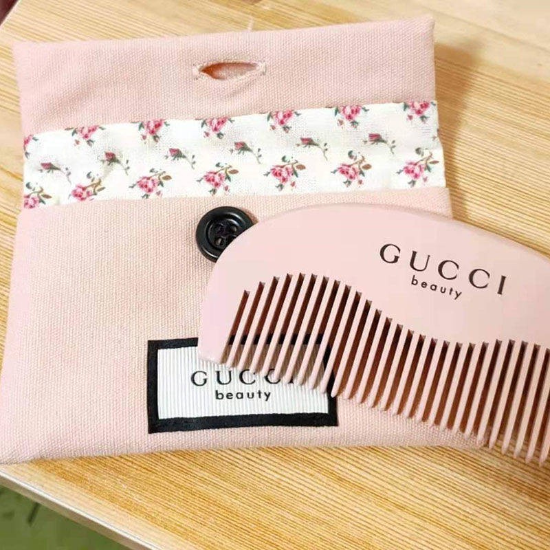 Bộ túi đựng lược chải tóc gucci mini màu hồng dễ thương phong cách Hàn Quốc