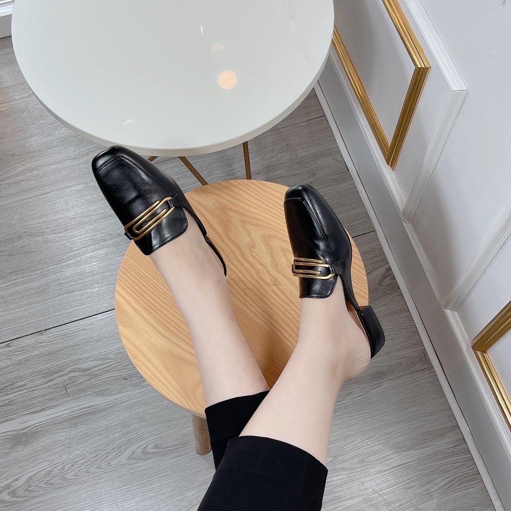 Mã s177 sục nữ khuy đồng chất da mềm gót cao 2p êm chân
