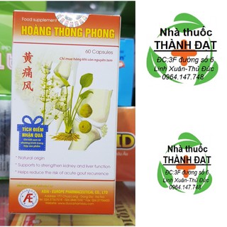 hoàng thống phong lọ 60v phòng ngừa tái phát bệnh gout