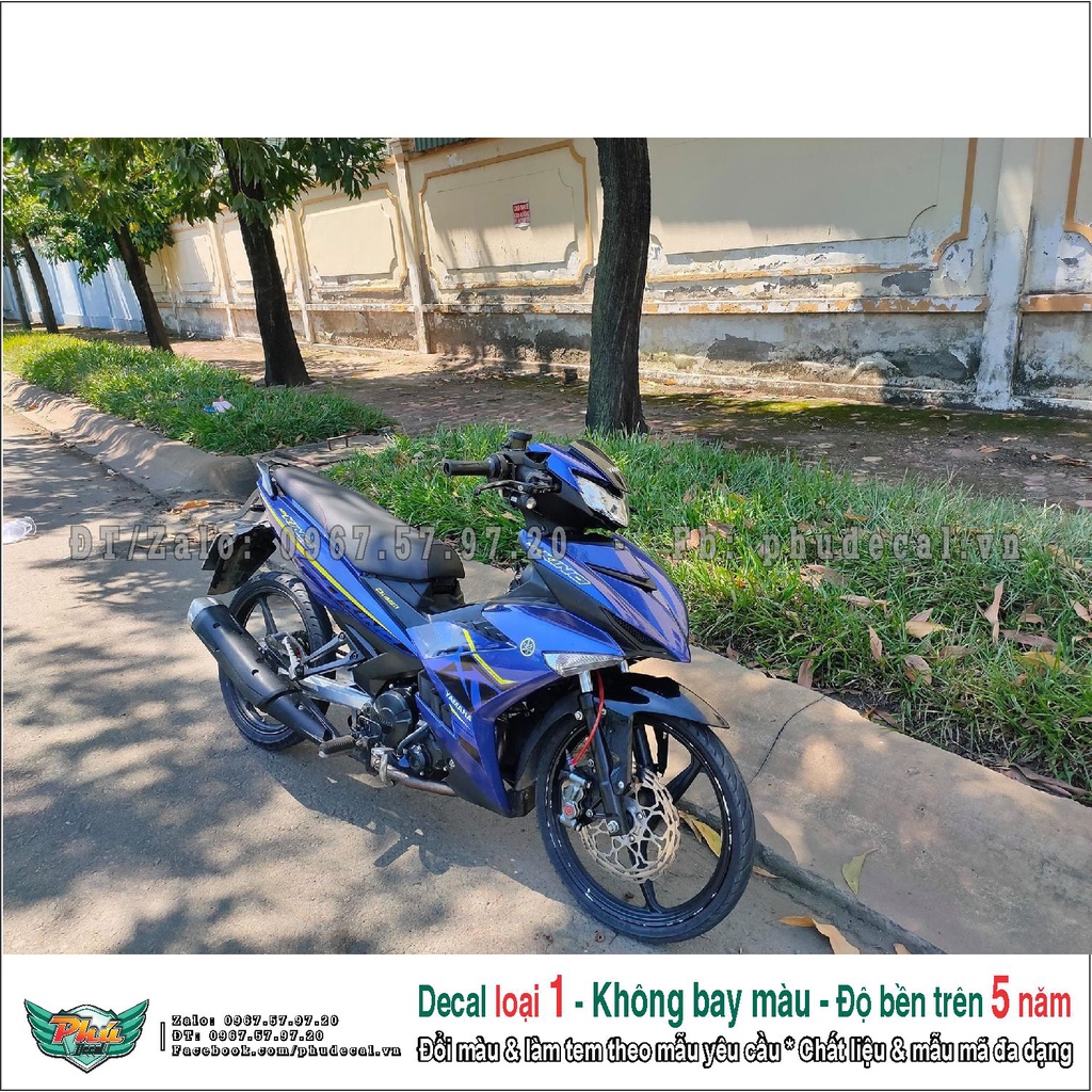 Tem rời Exciter 150 Mx xanh GP đen (A)