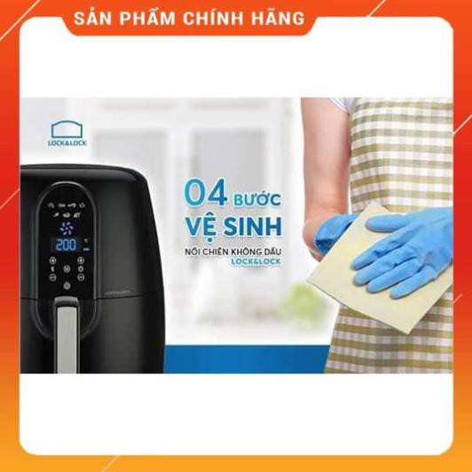 NỒI CHIÊN KHÔNG DẦU ĐIỆN TỬ LOCK&LOCK EJF351BLK (5.2L) (Màu đen) - Hàng chính hãng - Bảo hành 12 tháng BM