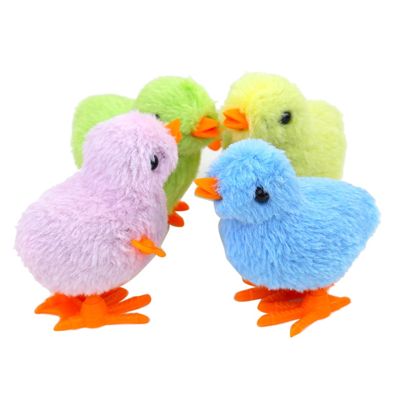 Gà con lông nhung nhảy bật lên dây cót dễ thương cho bé