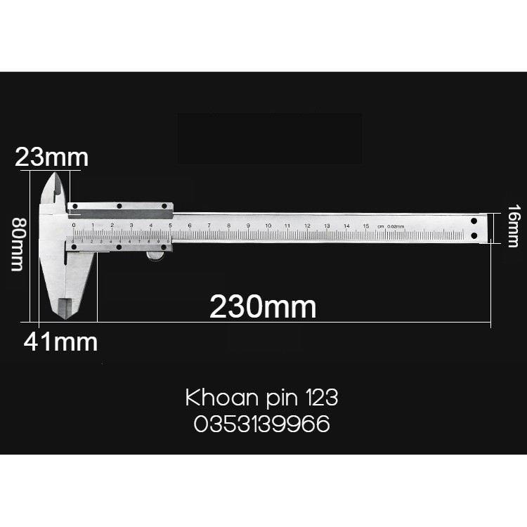 Thước kẹp cơ khí bằng thép cao cấp 150mm