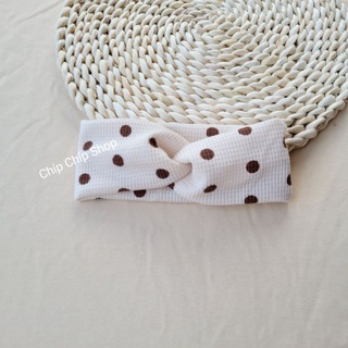 Turban xoắn chéo chất Waffle Hàn cho bé