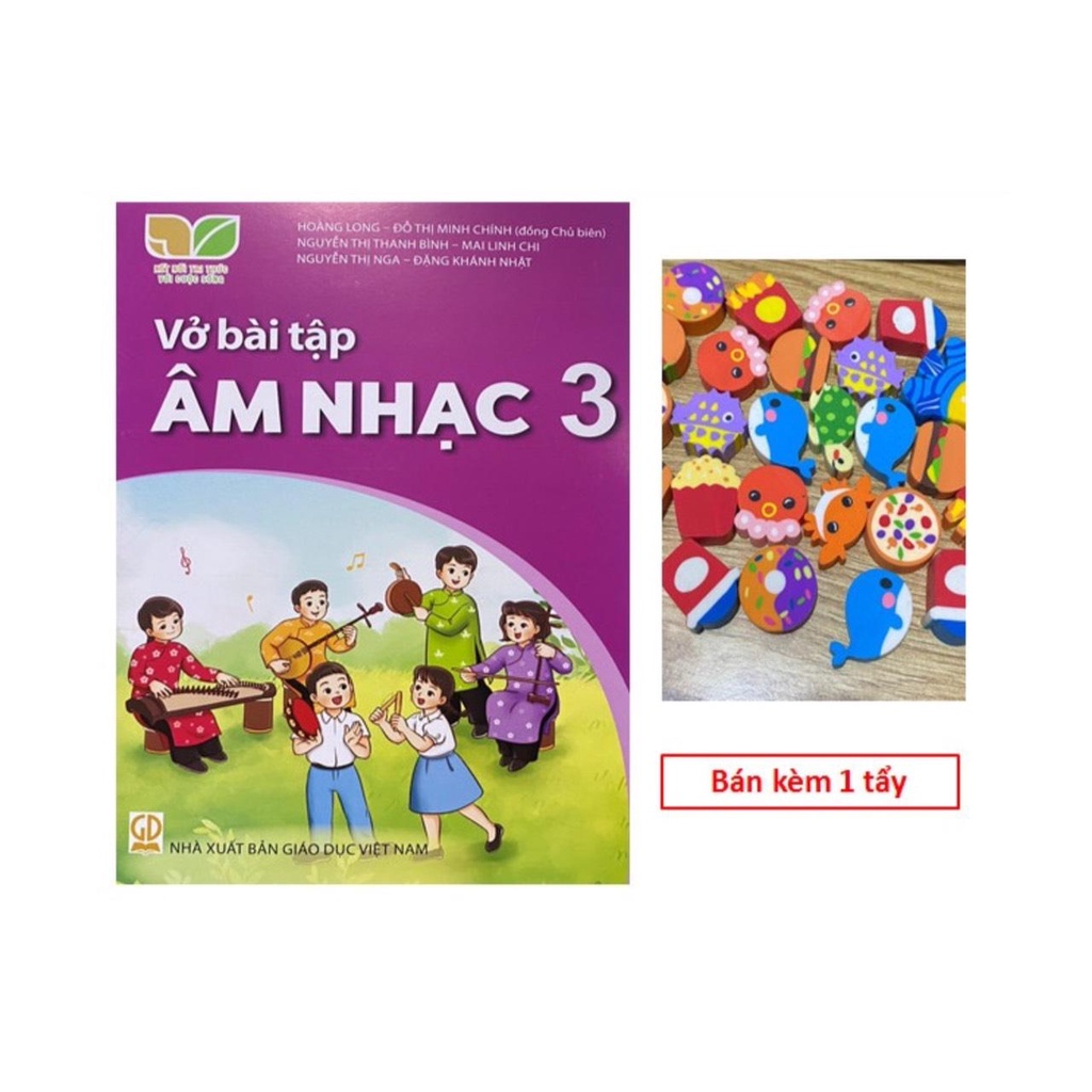 Sách - Vở bài tập âm nhạc 3 + Bán kèm 1 quyển Bé tập tô màu