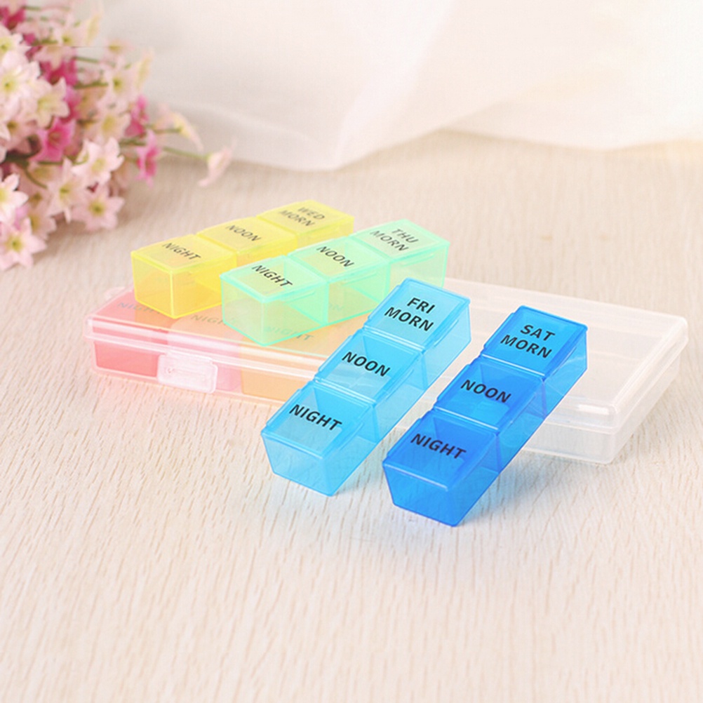 Hộp đựng thuốc 21 ngăn có nắp tiện lợi