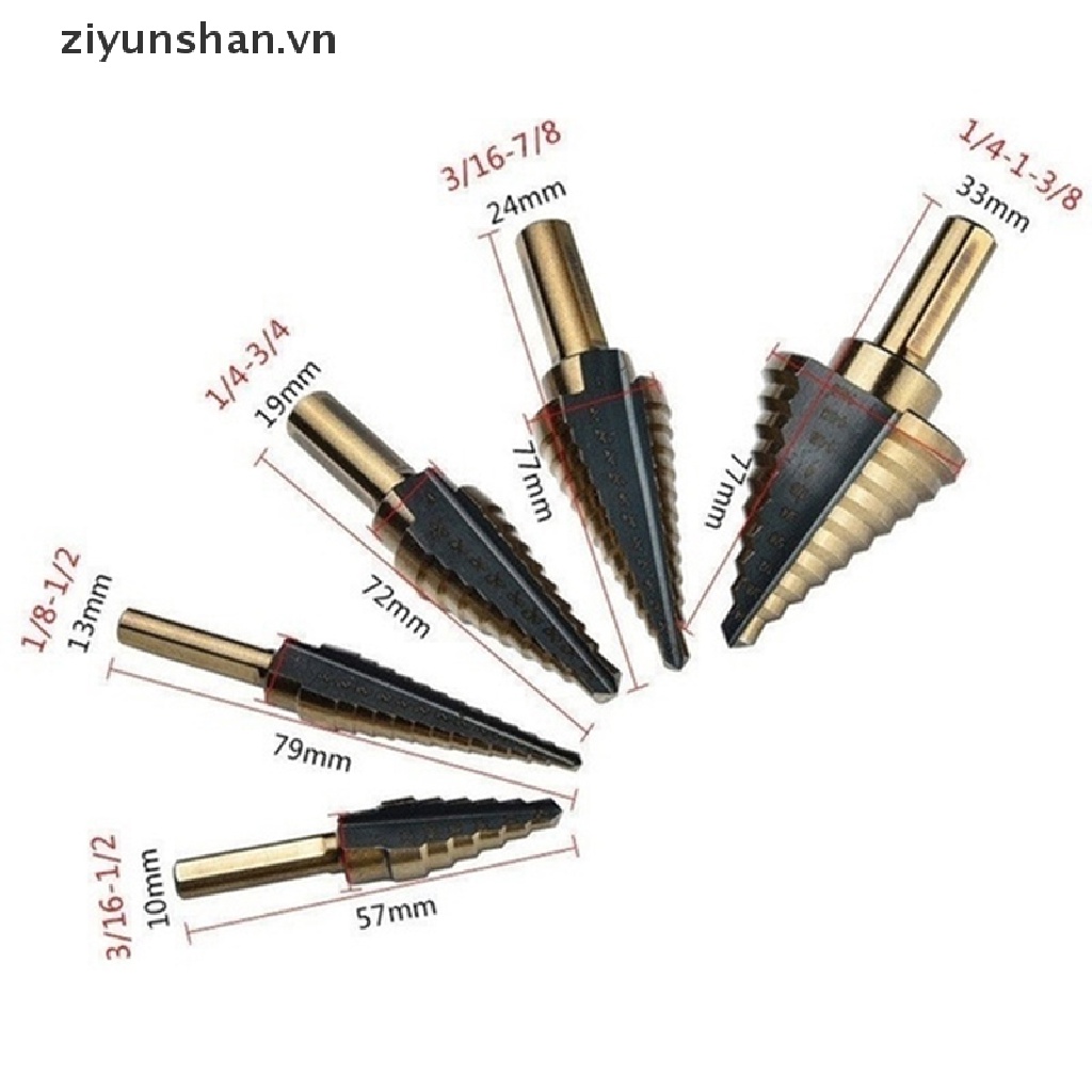 Set 3 / 5 Mũi Khoan Nhiều Lỗ 50 Kích Cỡ Đa Chức Năng ziyunshan