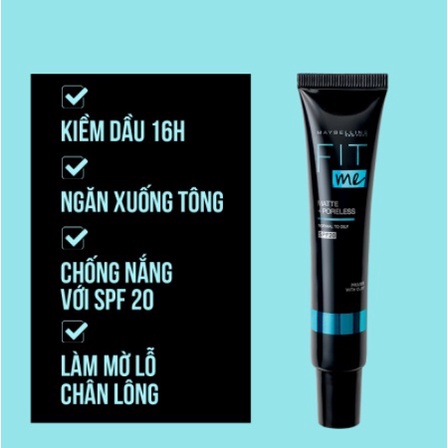 Kem Lót Trang Điểm Maybelline Fit Me Matte+Poreless Kiềm Dầu Che Phủ Lỗ Chân Lông SPF20 30ml | WebRaoVat - webraovat.net.vn