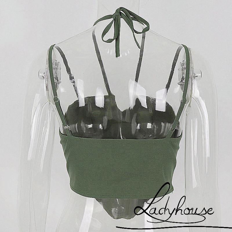 Áo Yếm Hai Dây Mỏng Màu Trơn Thời Trang Mùa Hè Cho Nữ