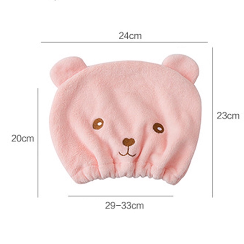 Mũ tắm vải trùm đầu hình gấu hoạt hình dễ thương