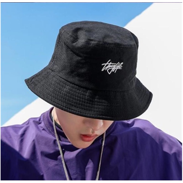 Mũ Nón Bucket thuglife hai mặt vành tròn chất cotton đẹp form unisex nam nữ ẢNH THẬT - B25