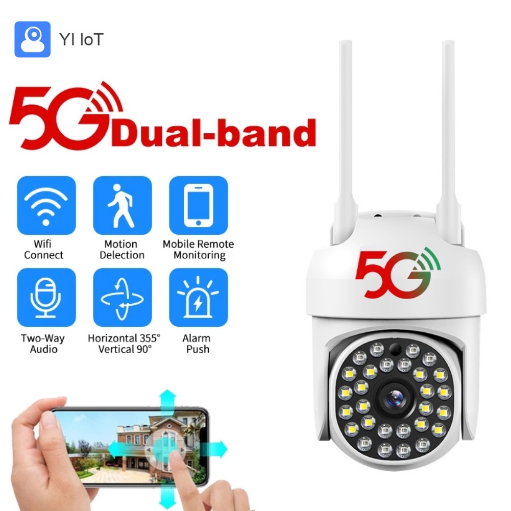 Camera IP Wifi 5G 2MP 1080P Xoay 360 Độ°Camera An Ninh CCTV Quay Tự Động Chống Nước PTZ Hồng Ngoại Ban Đêm Có Thể Xoay Được