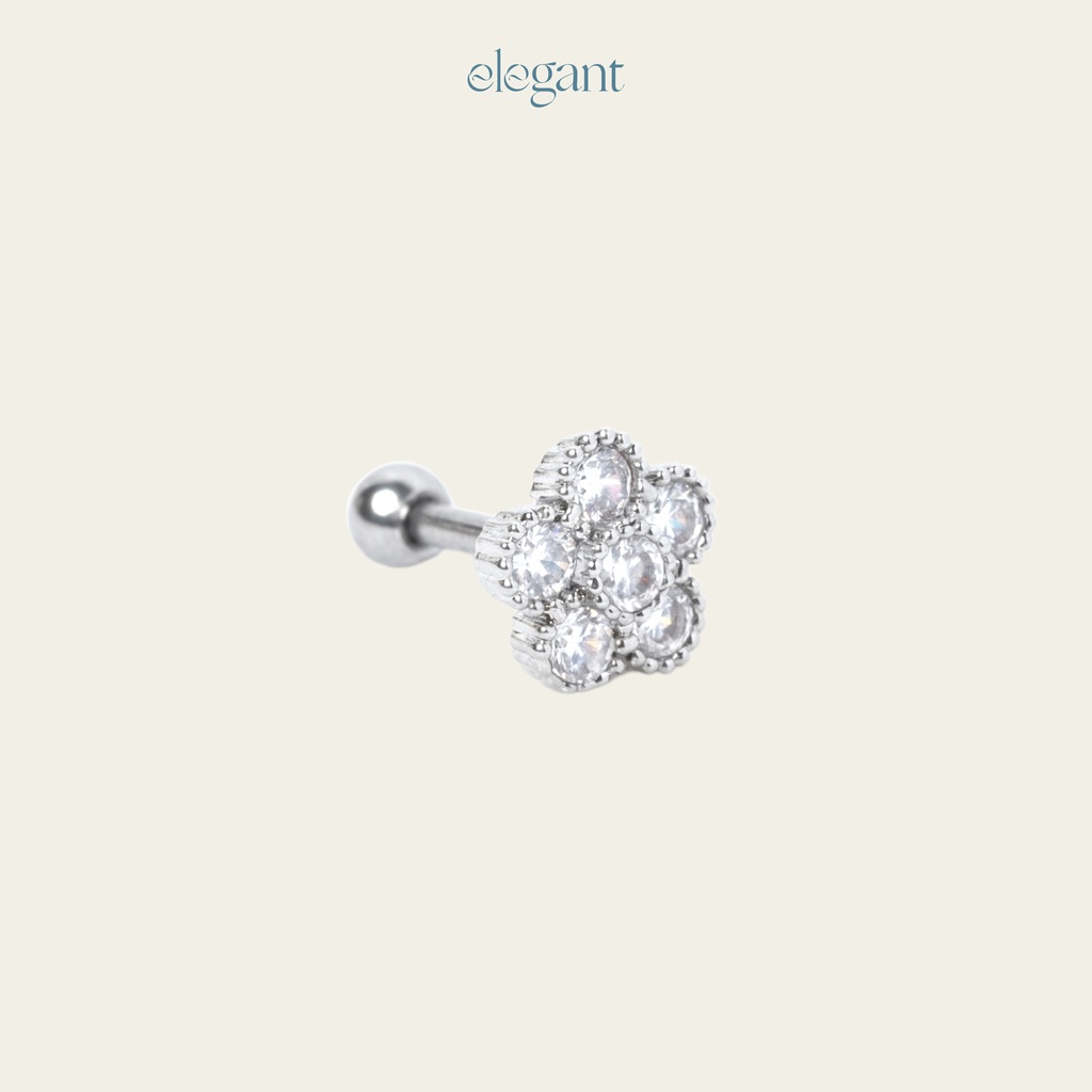 Khuyên tai đá Crystal Big Flower Elegant (Giá 1 chiếc)