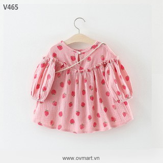 V465-Váy Dâu Tây Hồng