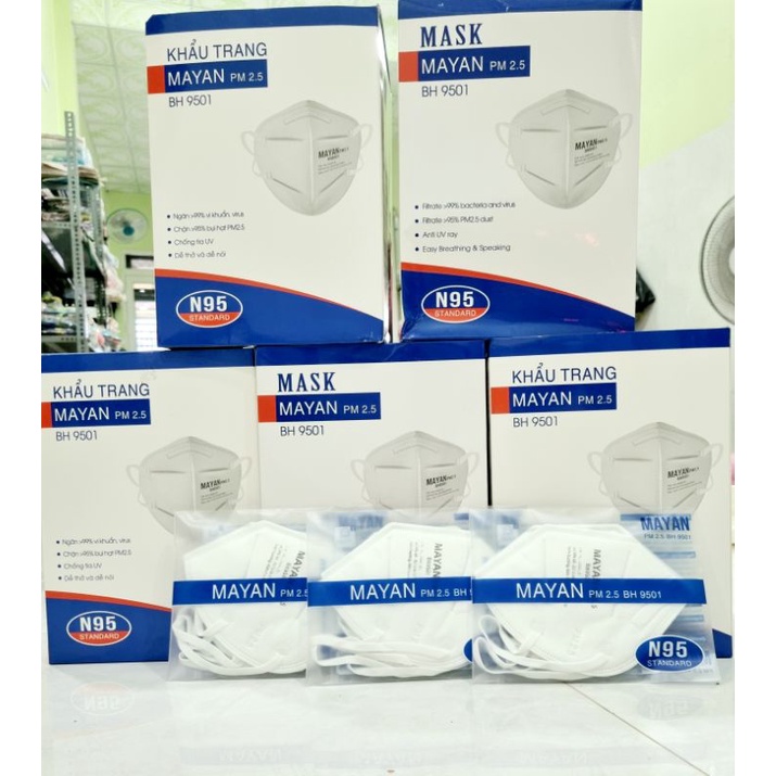 Gói 2 chiếc Khẩu trang N95 MAYAN PM 2.5 BH 9501