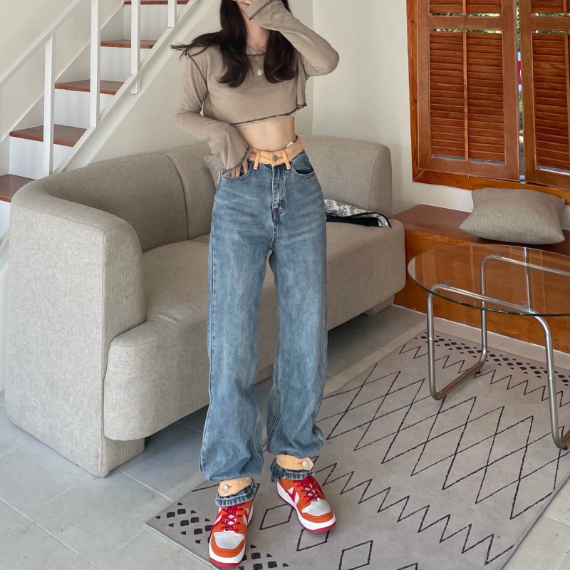 Quần Denim Ống Rộng Thời Trang Mùa Thu Cá Tính