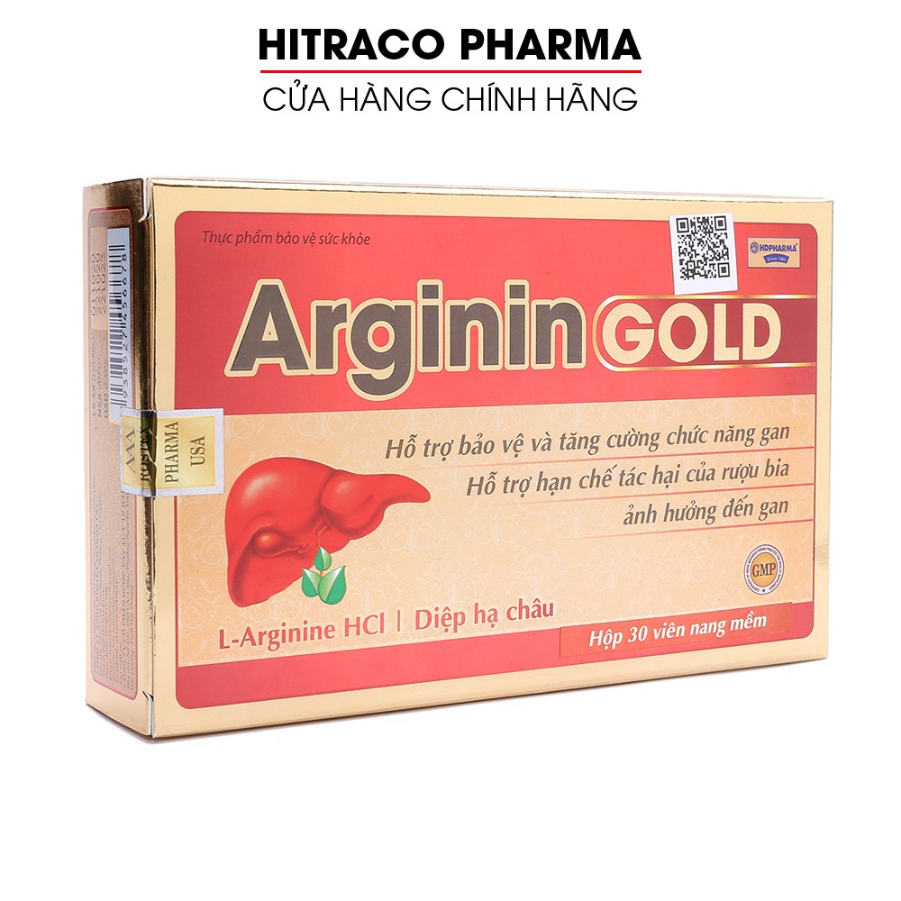 Viên uống bổ gan Arginin Gold giải độc gan, hạ men gan - Hộp 30 viên [Arginin Gold  30v]