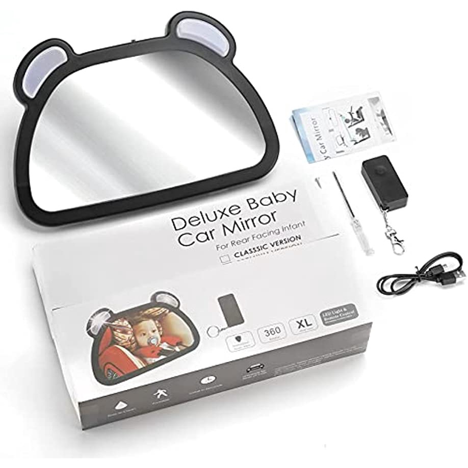 Gương chiếu hậu lớn xoay 360 độ tích hợp đèn led thích hợp khi lái xe ô tô