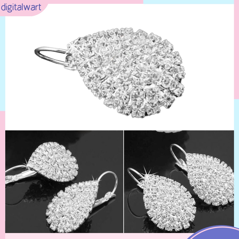 Hoa Tai Đính Đá Hình Giọt Nước Thời Trang Dành Cho Nữ