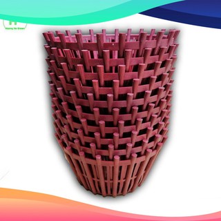(SIÊU KHUYẾN MÃI) 10 Chậu nhựa GIẢ GỖ trồng lan fi 20 có Nan Phụ_NSX Bình Thuận Plastics! - Màu Đỏ Mận