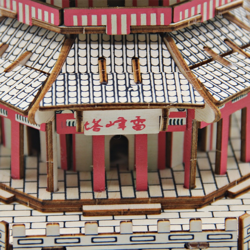 Mô hình gỗ trang trí 3D tháp phật giáo - Mô hình lắp ráp bằng gỗ