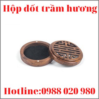 Hộp đốt trầm hương ⚡️HOA VĂN TINH TẾ⚡️ Hộp đốt khoanh trầm thư giãn, chất liệu gỗ hương, nhỏ gọn và tiện dụng