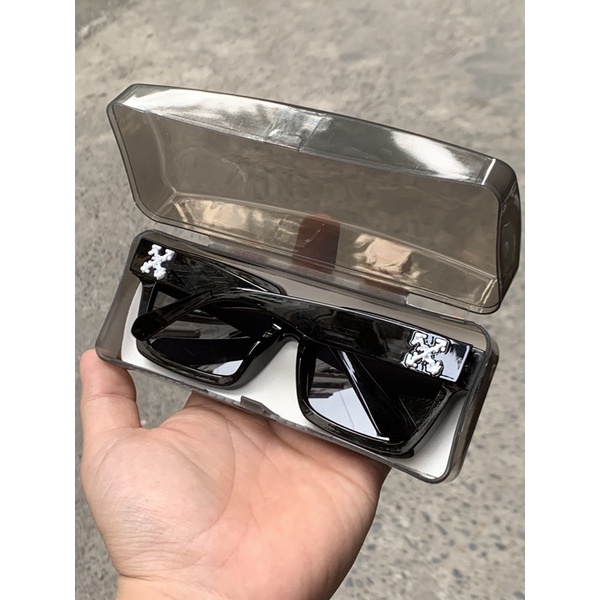 Kính thời trang Off White nam nữ giá rẻ, Kính mắt thời trang Korea,dáng vuông streerwear logo dập nổi Fullbox tặng khăn