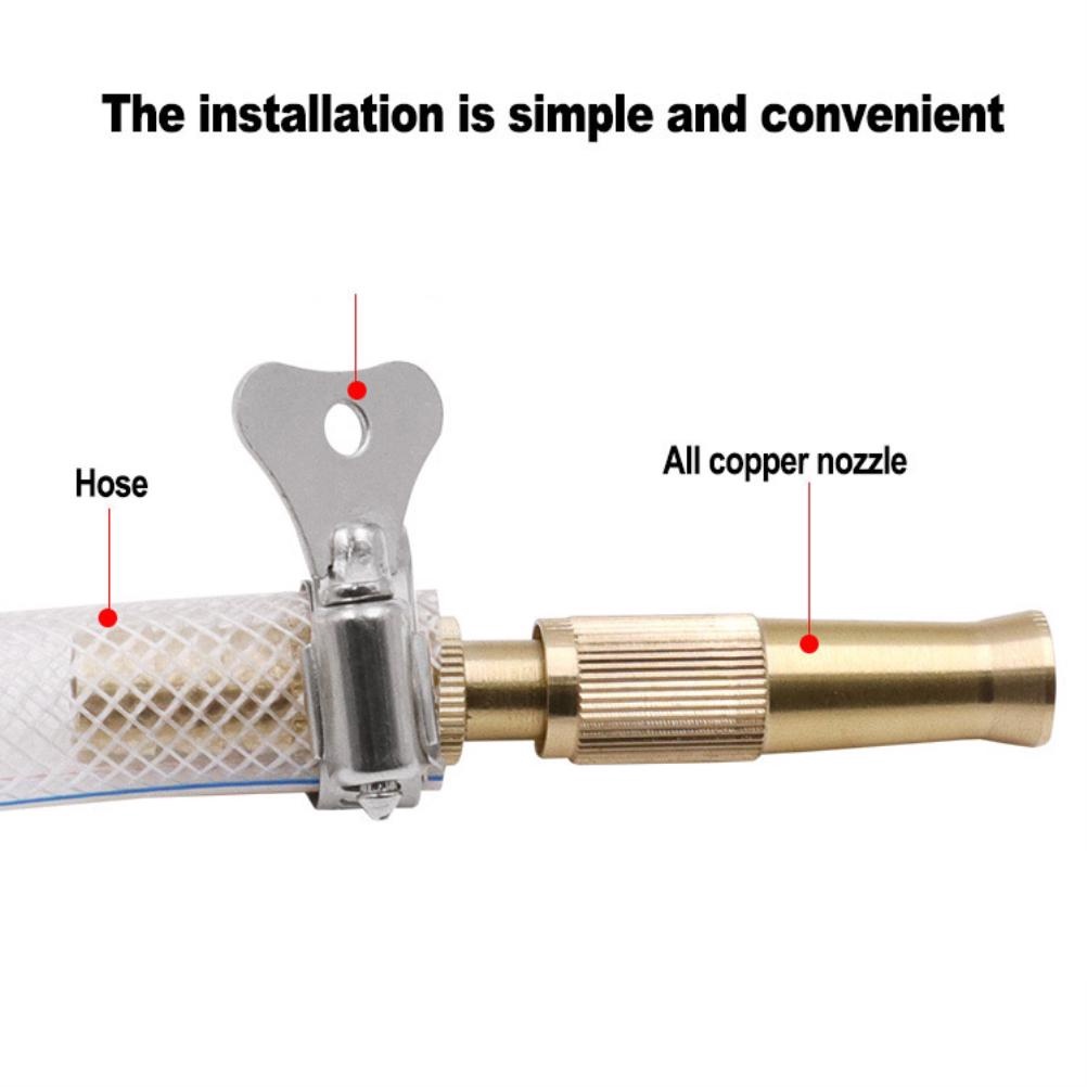 Đầu vòi xịt tăng áp lực nước mini, Vòi xịt nước tăng áp đa năng bằng đồng tưới cây rửa xe tặng kèm kèm đai siết ống