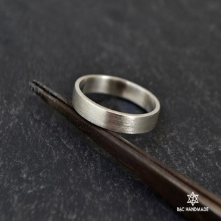 Nhẫn nam cát xước bạc nguyên chất-Bạc Handmade