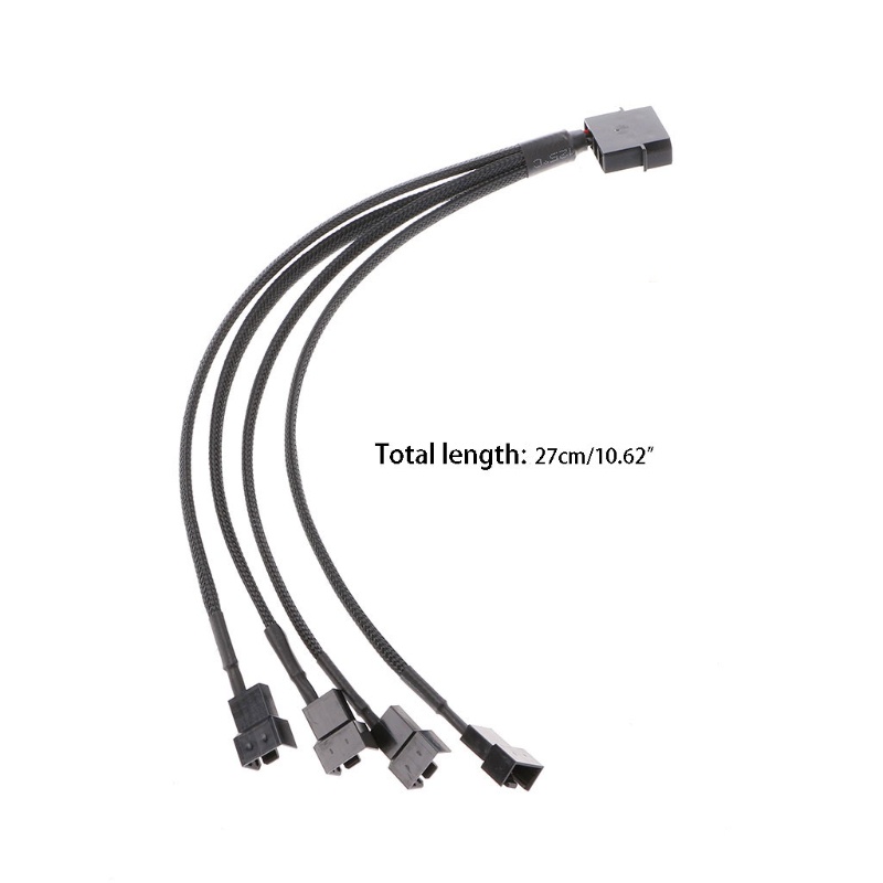 Cáp Quạt Tản Nhiệt Mở Rộng 4 Pin PWM 1 Sang 4 Chiều Màu Đen Cho Máy Tính / Vỏ Quạt Tản Nhiệt