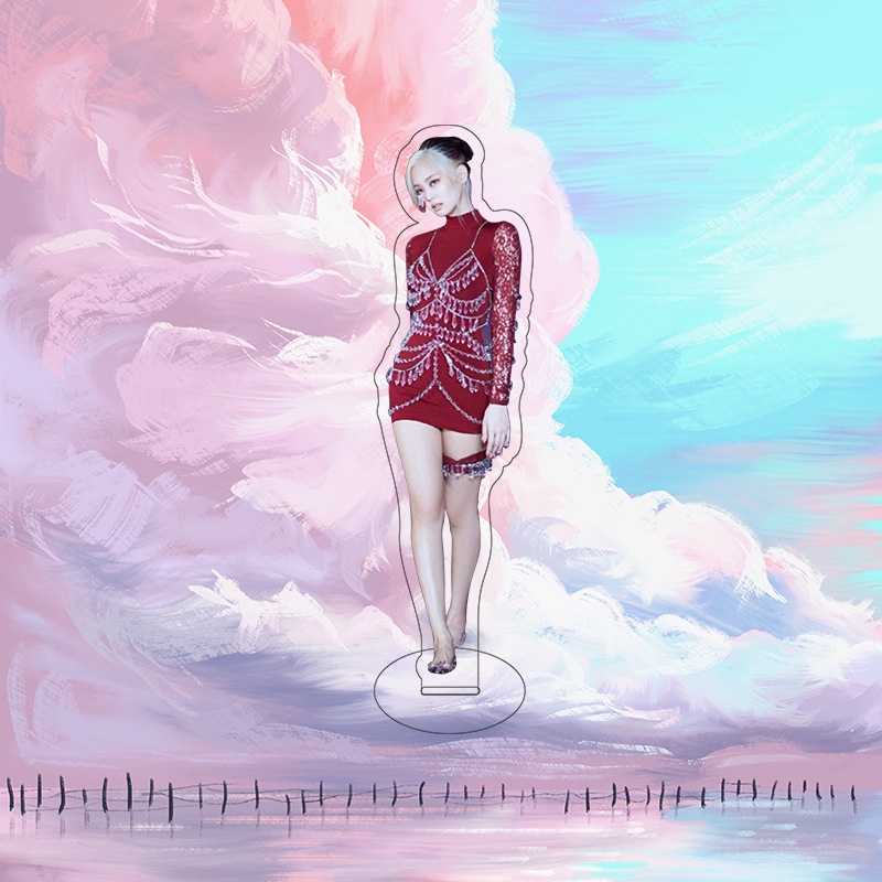 Mô hình trang trí Acrylic in hình nhóm nhạc idol Kpop blackpink kích thước lớn 15cm - BF4