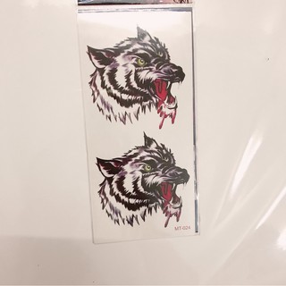 Hình xăm dán đầu sói 10x20cm