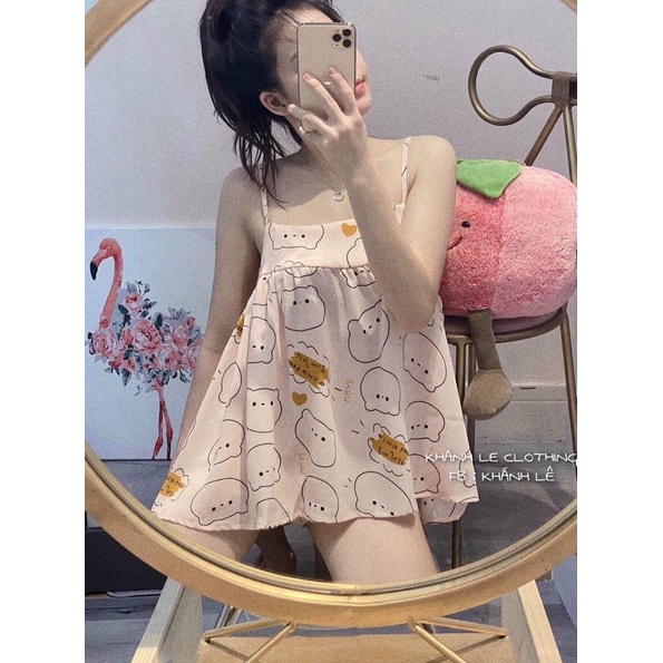 SET NGỦ LỤA 2 DÂY LỤA MANGO NGN HỌA TIẾT ĐÁNG YÊU HOT HIT | BigBuy360 - bigbuy360.vn