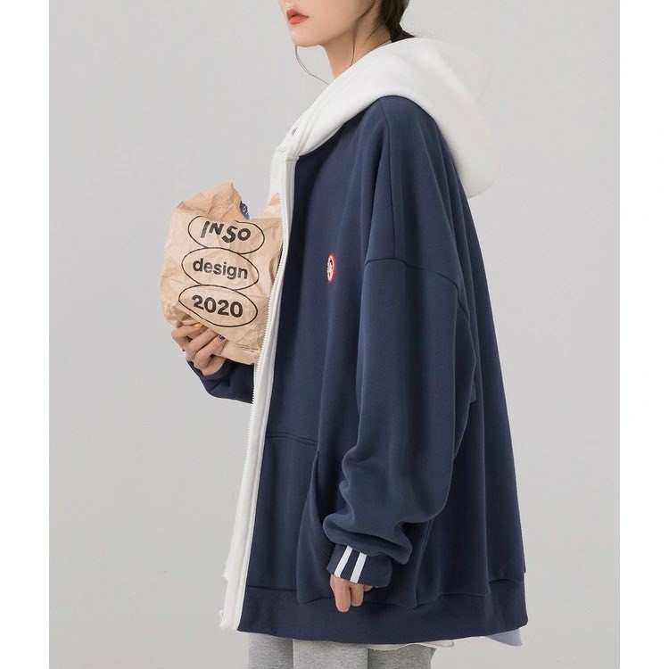 [Có ảnh thật] ÁO KHOÁC NỈ BÔNG CÓ MŨ PHA MÀU G263 | BigBuy360 - bigbuy360.vn