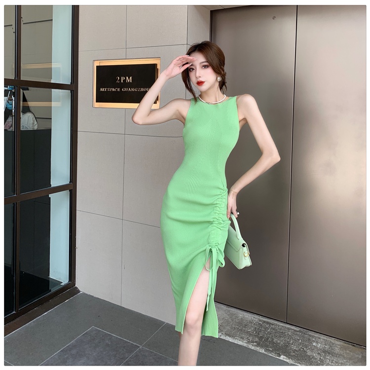 Đầm Dệt Kim Nữ Sát Nách Lệch Vai Xẻ Tà Chất Lượng Cao