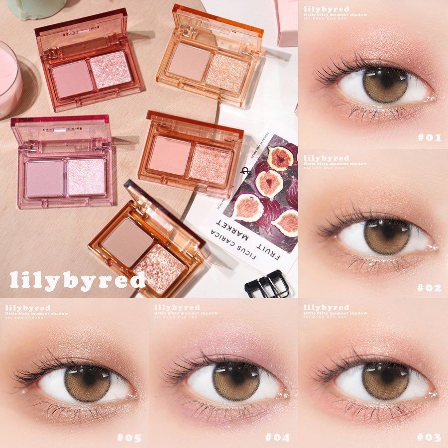 Bảng Phấn Mắt 2 Ô Nhỏ Ngọn Tiện Dụng LILYBYRED Little Bitty Moment Eye Shadow màu 01 02 03 04 05