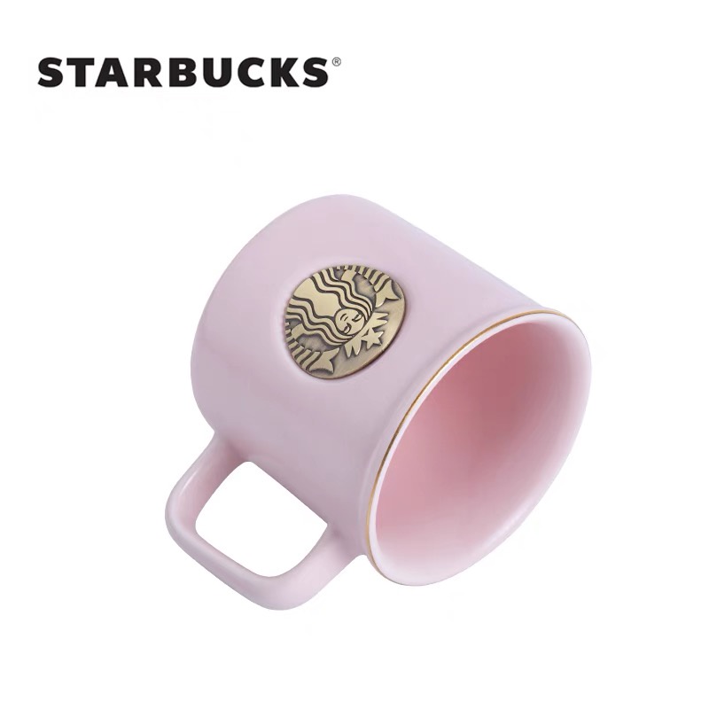 Hộp quà tặng Cốc sứ Starbucks màu hồng pastel dung tích 355ml