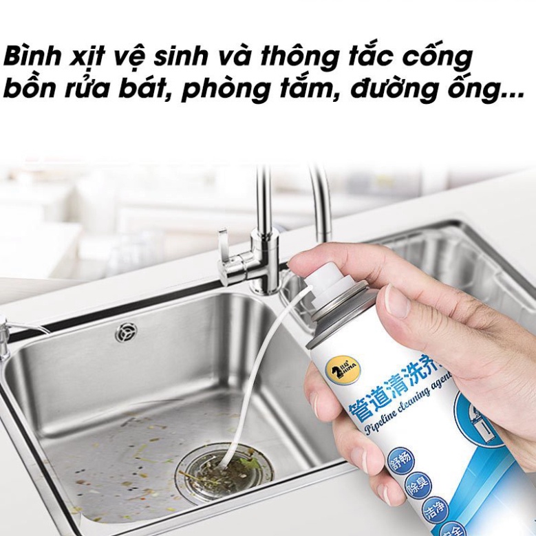 Bình xịt vệ sinh thông tắc đường ống cống, thoát nước cống khử mùi hôi