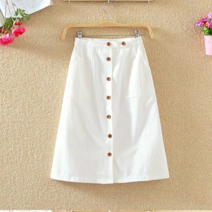 SẴN HÀNG | #902 Chân váy thô cúc chữ A dài hàng QC