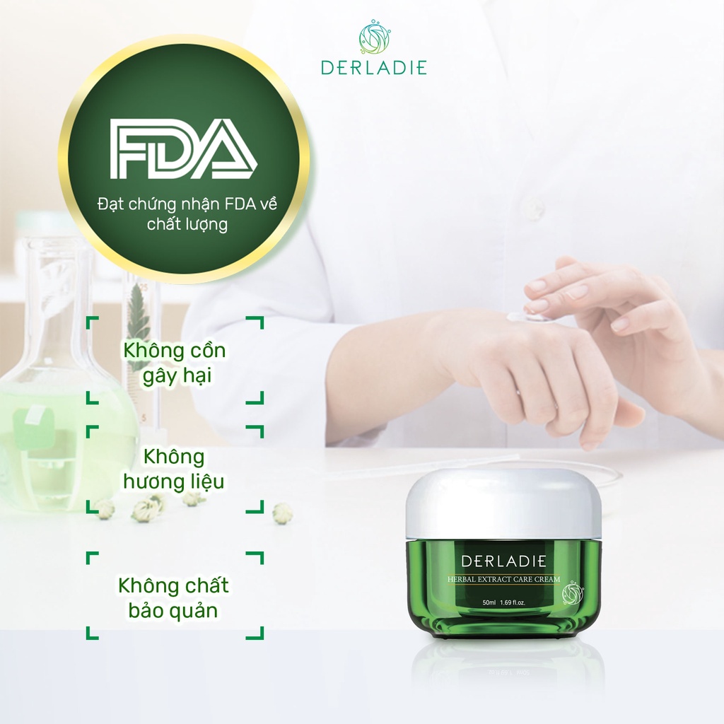 [Mã FMCGMALL giảm 8% đơn từ 250K] Kem dưỡng tràm trà Derladie Herbal Extract Care Cream giảm mụn kiềm dầu 50ml