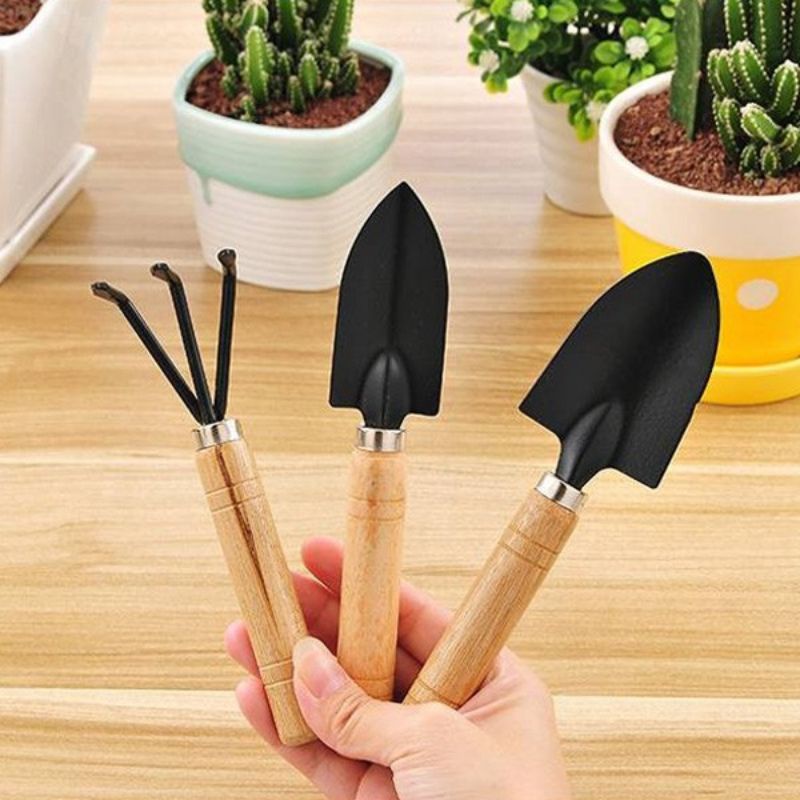 Bộ 4 dụng cụ làm vườn bằng thép mini tiện lợi cho mọi gia đình chăm sóc và trồng cây