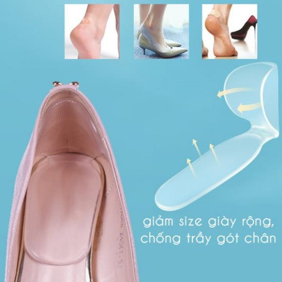 [Set 2 chiếc] Lót Giầy Giảm Size Chống Rộng, Chống Trầy - Loại Chữ T (Mầu da) Molangshop