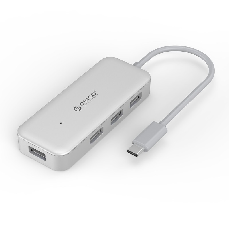 Bộ chia Type C ra 4 cổng USB 3.0 ORICO TC4U-U3-SV( BẠC)- Nhà Phân Phối Chính Hãng