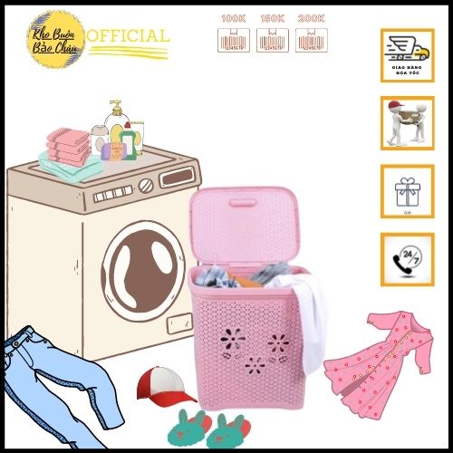 Giỏ đựng đồ có nắp hoa Việt Nhật - vật dụng sắp xếp đa năng nhỏ FUJIKA