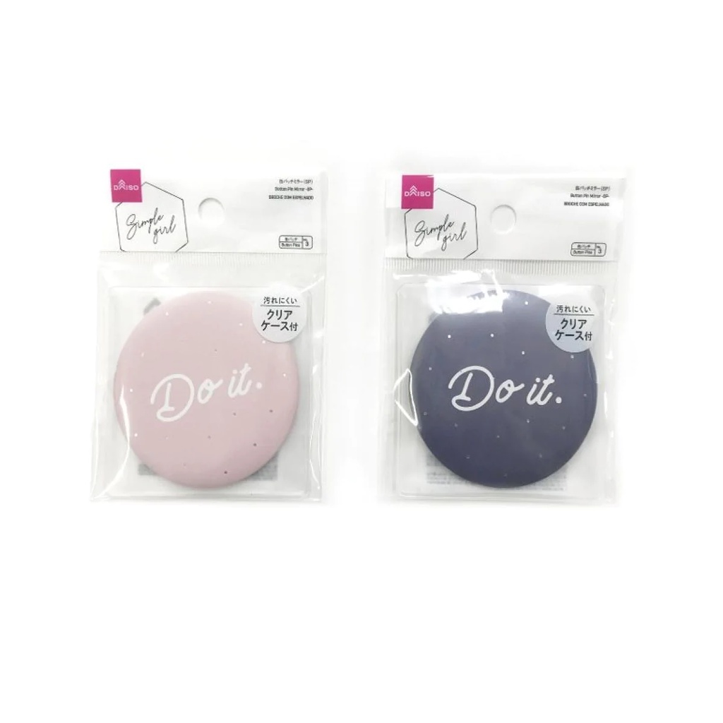Daiso Gương Cầm Tay Button Pin Mirror -Sp-