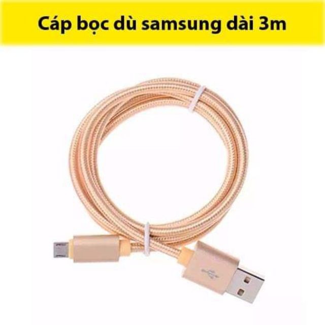 Dây sạc dài 3 mét bọc dù chống rối