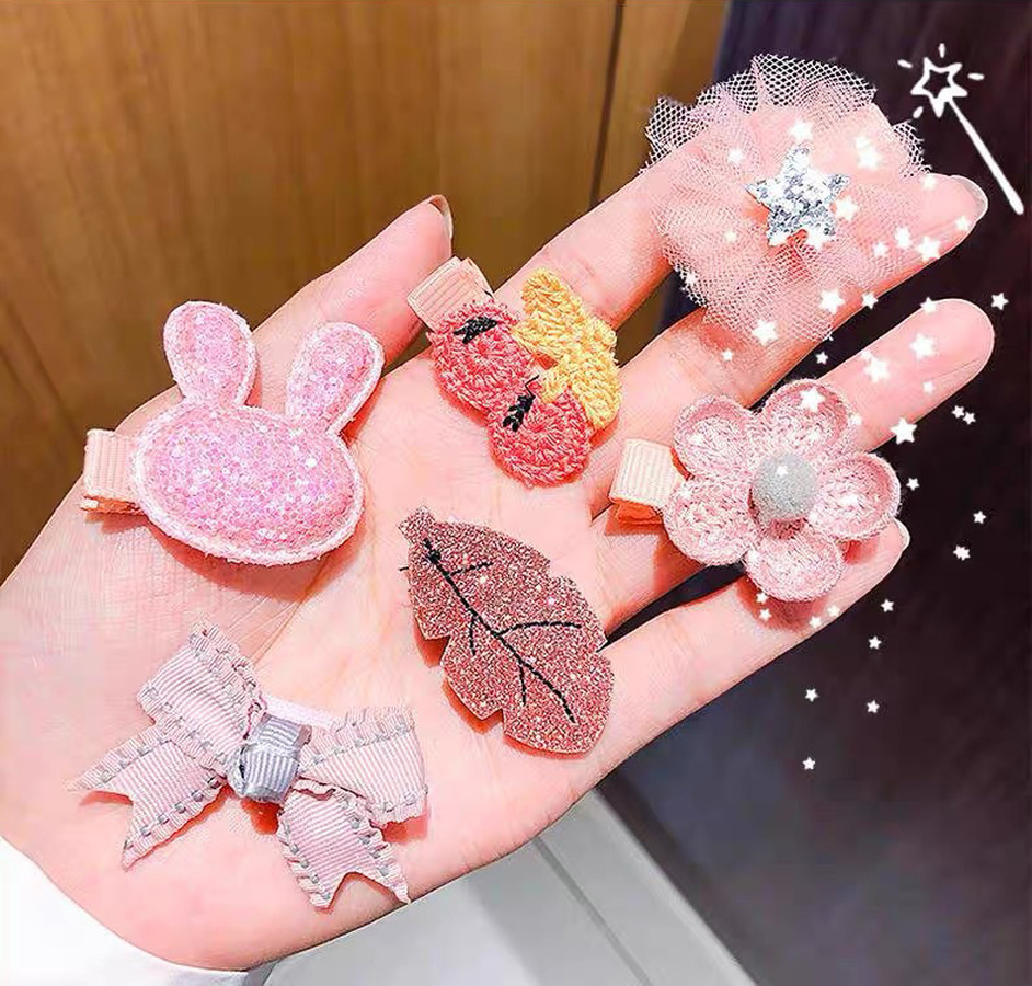 Haimeikang Set kẹp tóc hình nơ hoạt hình thiết kế xinh xắn cho bé gái