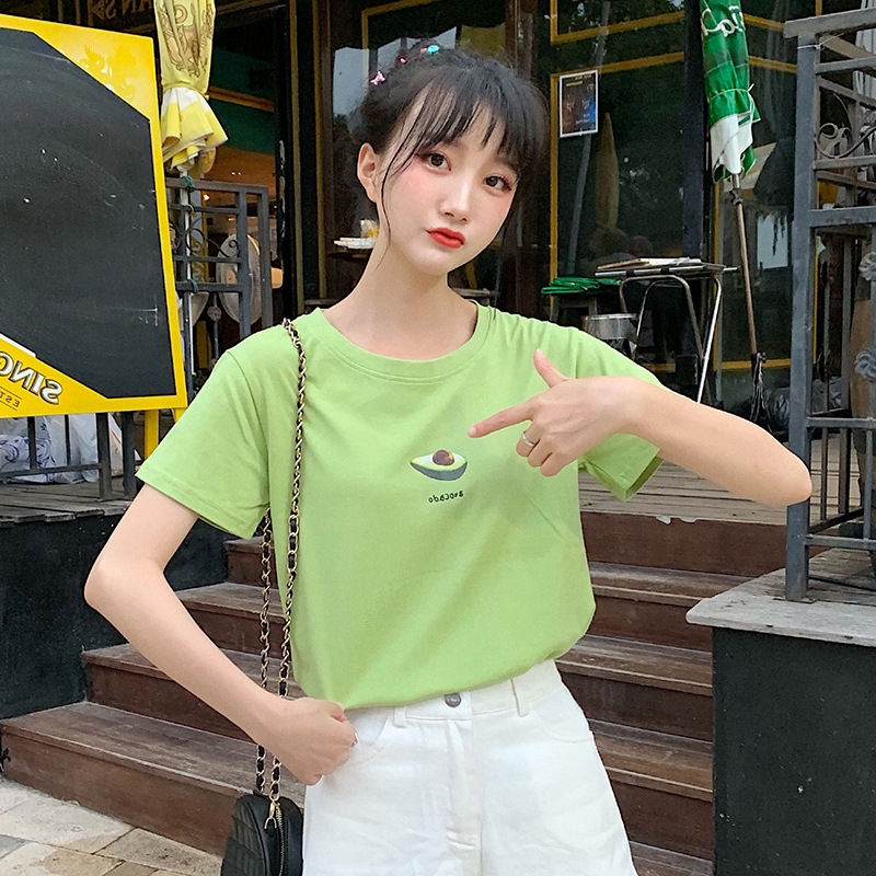 Áo thun IELGY in hình trái cây mùa hè 8 màu lựa chọn phong cách retro cỡ S-3XL cho nữ